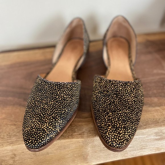 Madewell The Marisa d'Orsay Flat in Spotted Calf Hair Size 8 - Picture 1 of 11